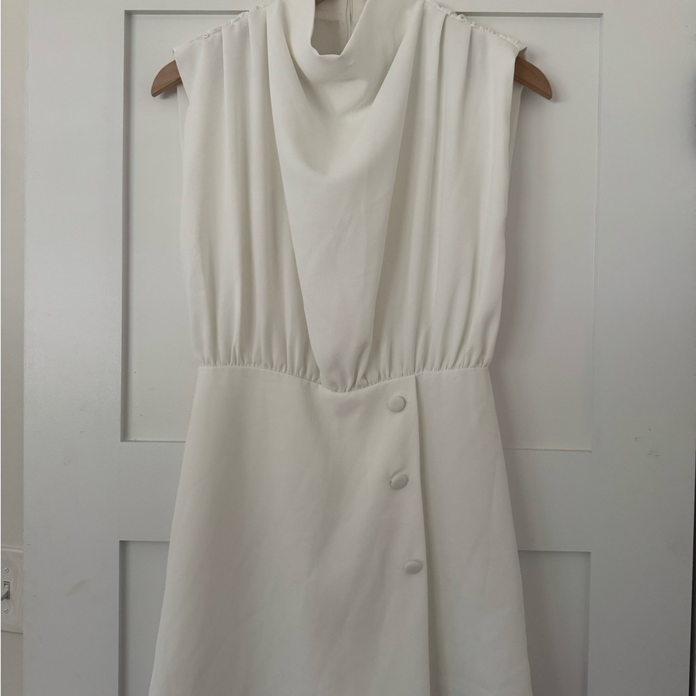 Karlie White Cowl Neck Mini Dress